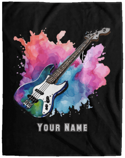 Personalized Bass Guitar Blanket