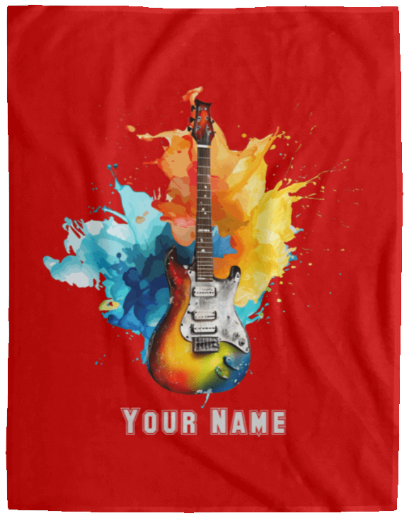 Personalized Electric Guitar Blanket