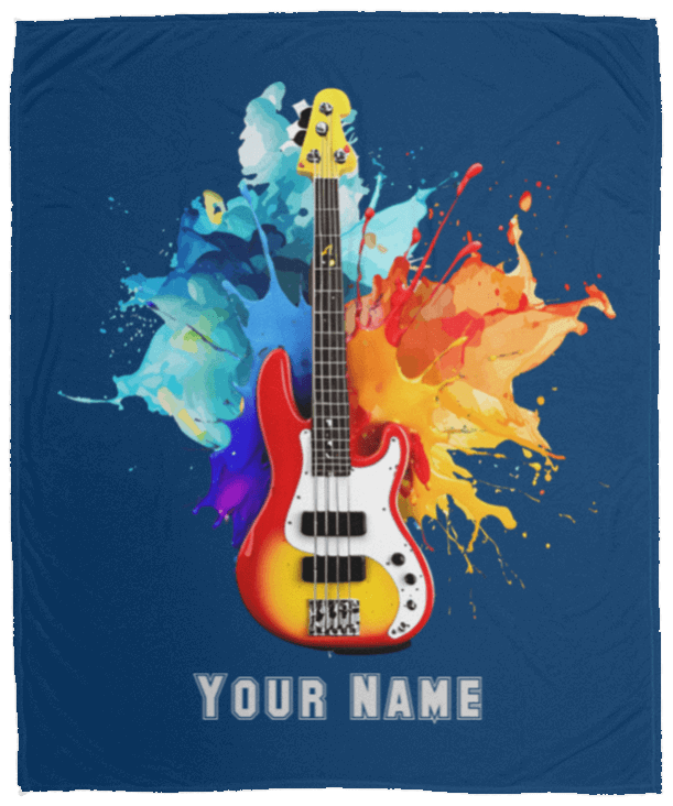 Personalized Bass Guitar Blanket