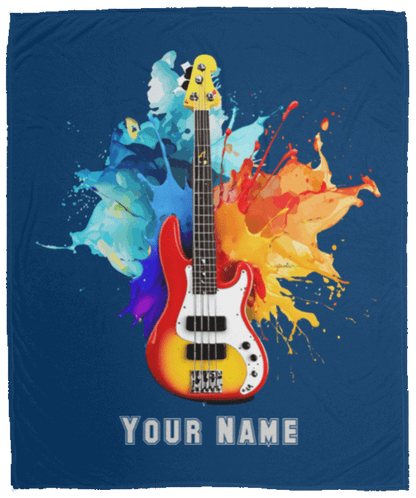 Personalized Bass Guitar Blanket