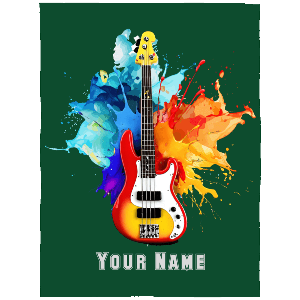 Personalized Bass Guitar Blanket