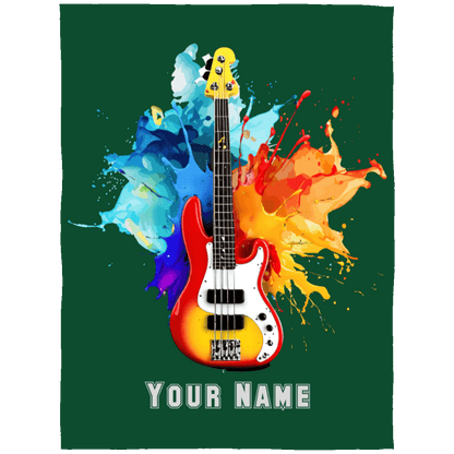 Personalized Bass Guitar Blanket