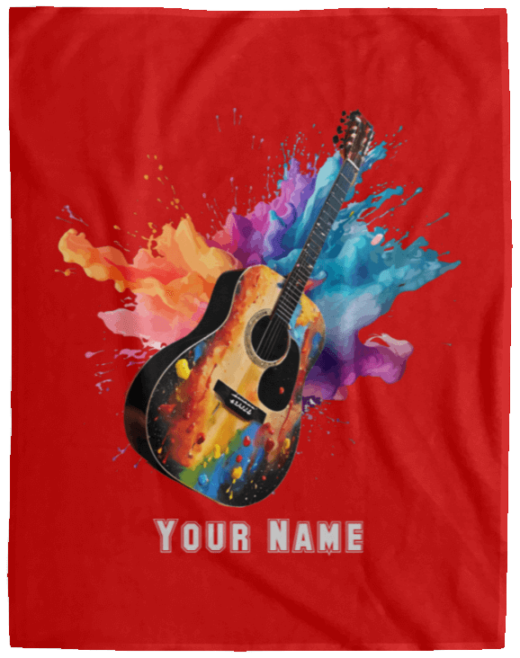 Personalized Acoustic Guitar Blanket