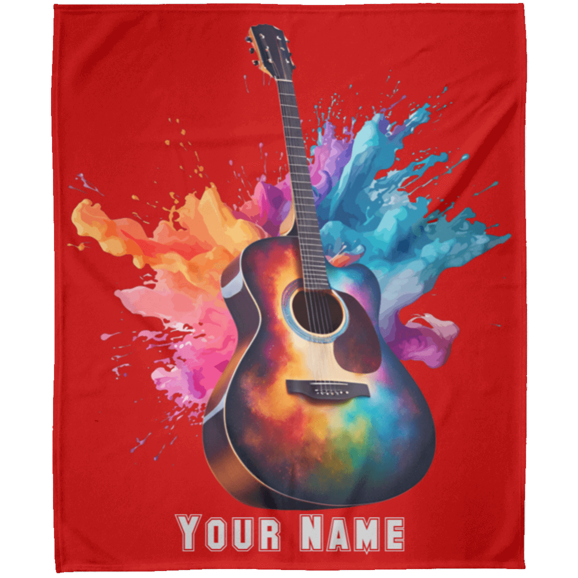 Personalized Acoustic Guitar Blanket