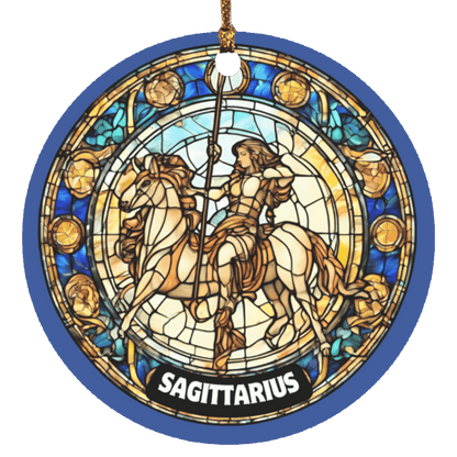 Zodiac Sign Stained Glass Design Ornament