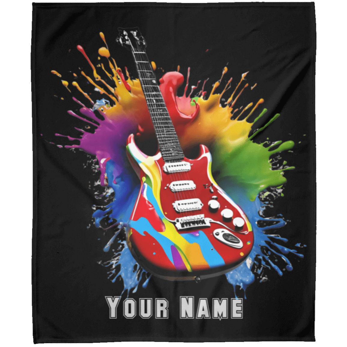 Personalized Electric Guitar Blanket