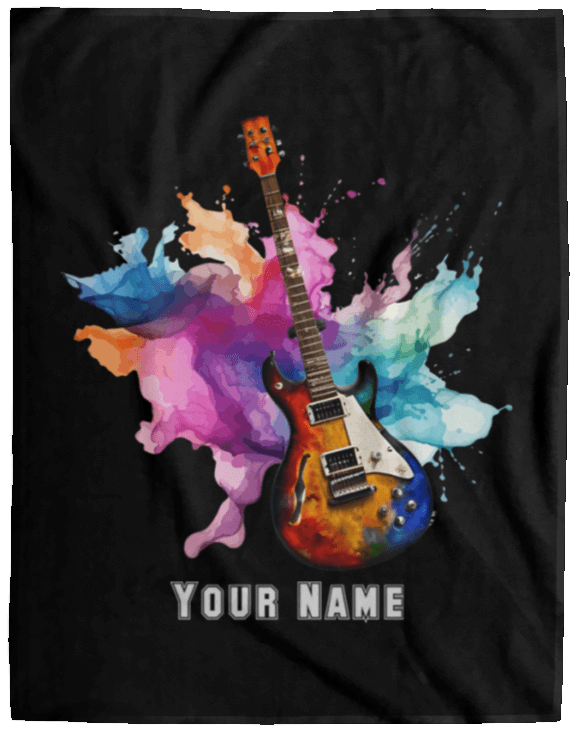 Personalized Electric Guitar Blanket