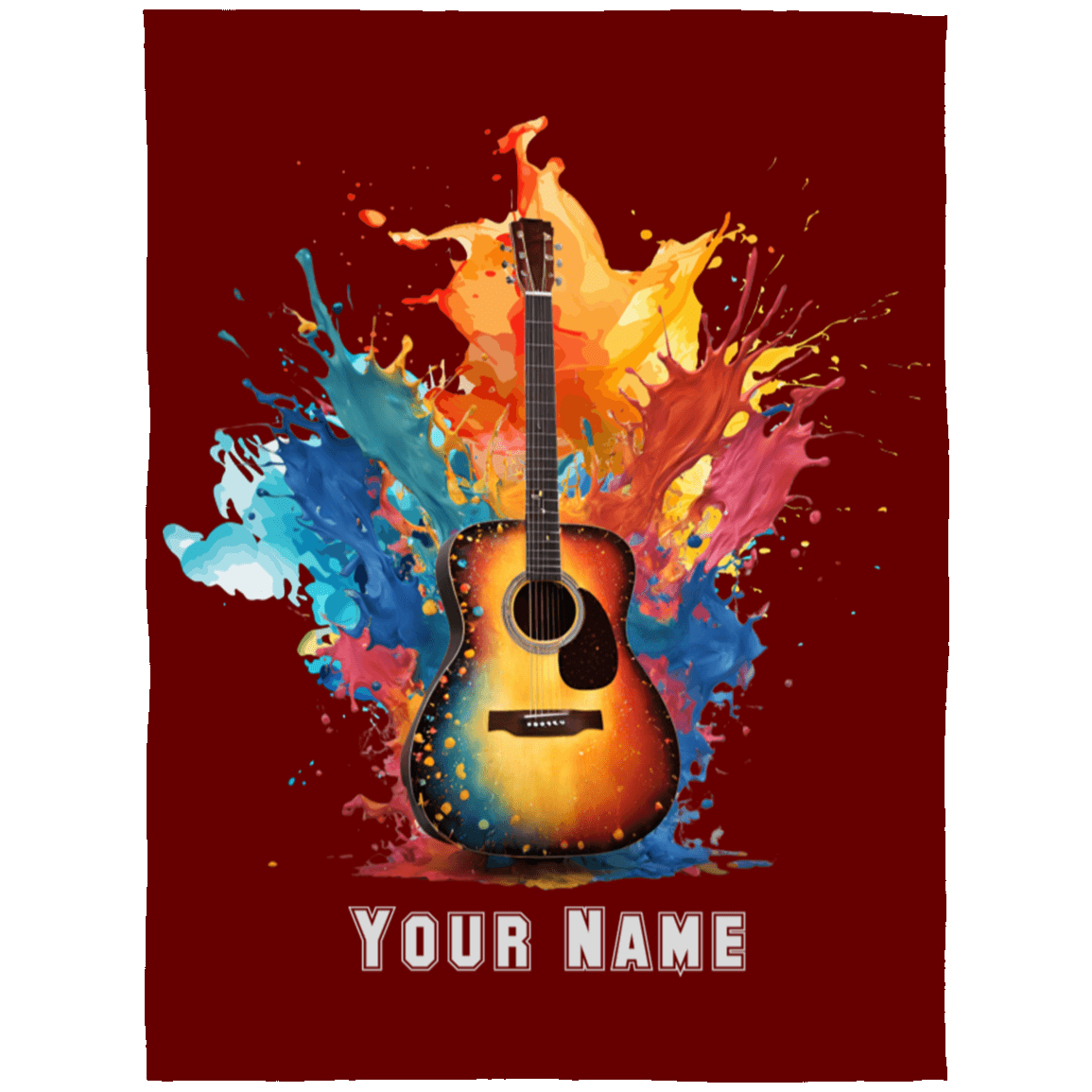 Personalized Acoustic Guitar Blanket