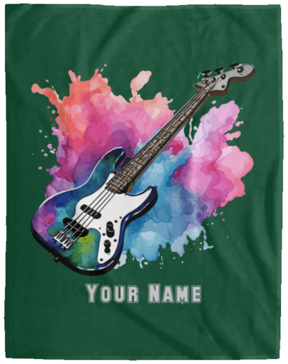 Personalized Bass Guitar Blanket