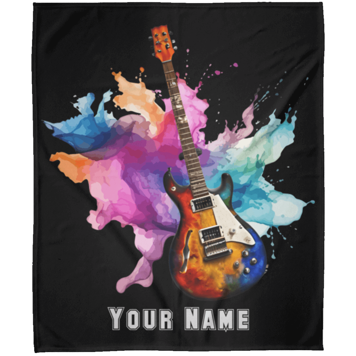 Personalized Electric Guitar Blanket