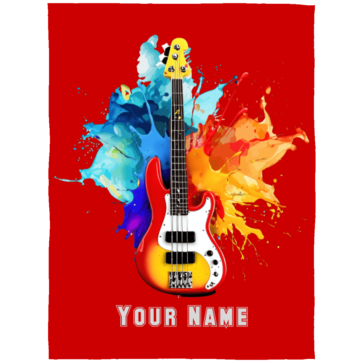 Personalized Bass Guitar Blanket