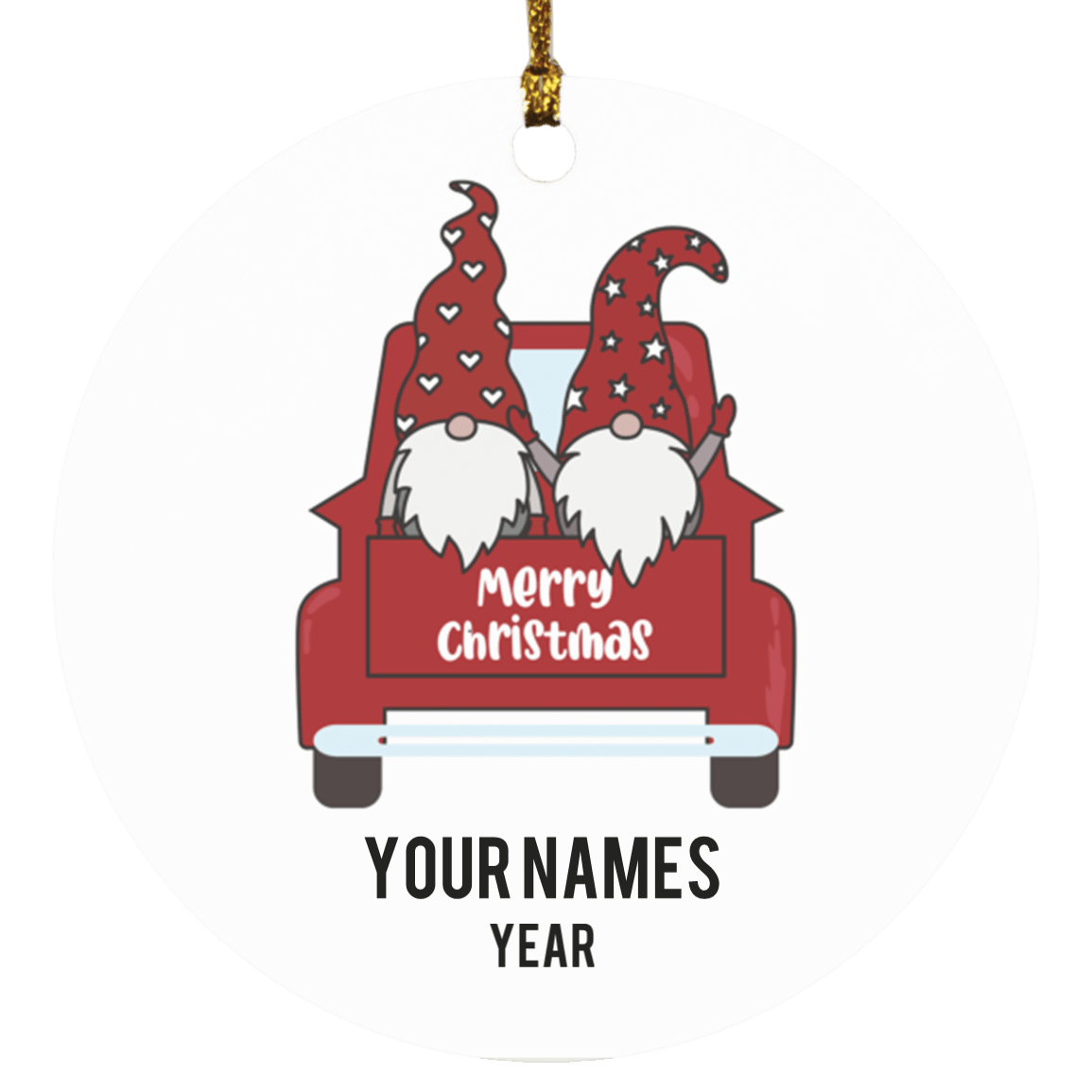 Personalized Gnomes Couple Ornament