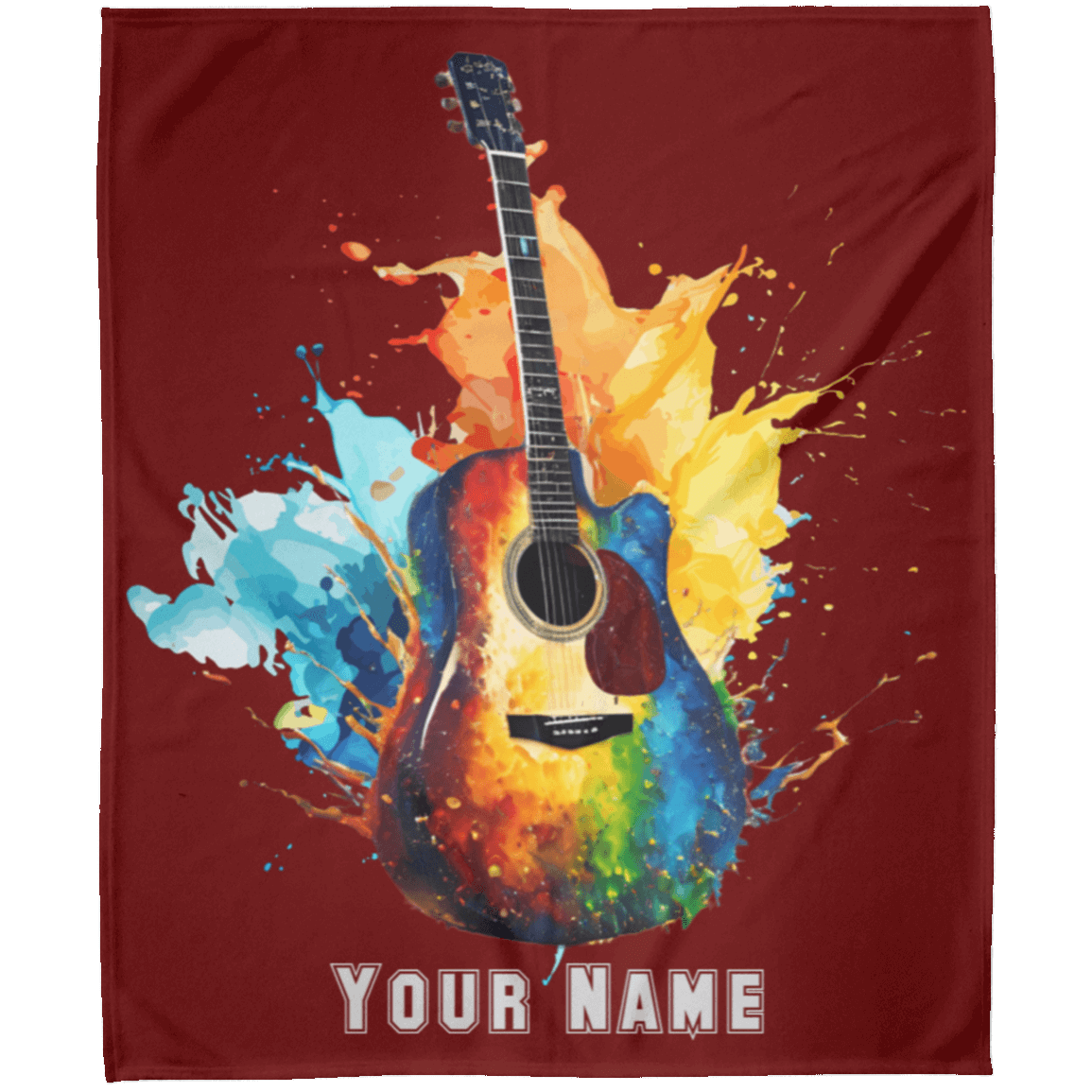 Personalized Acoustic Guitar Blanket