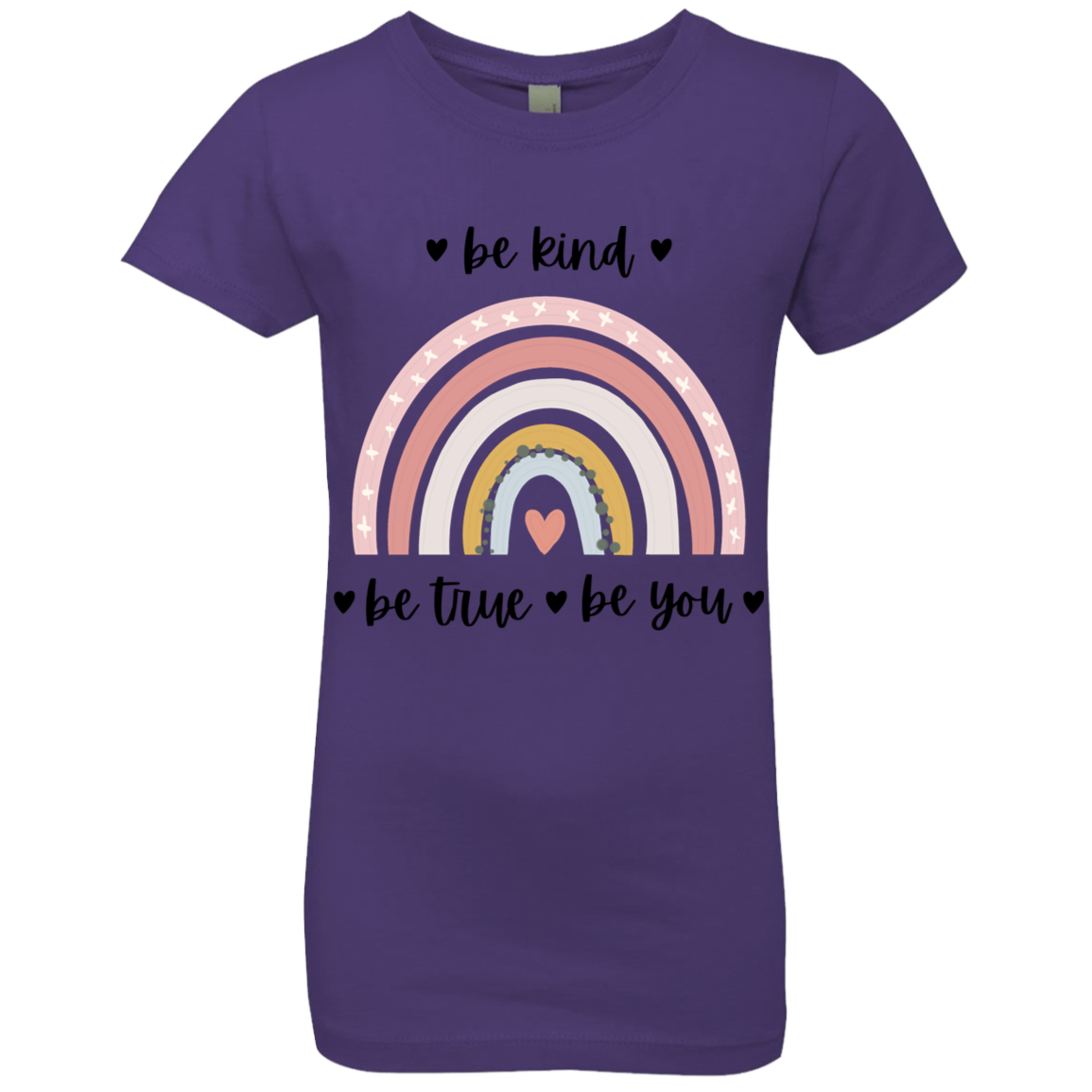 Rainbow Message Shirt Be Kind Be True Be You Girls' Princess T-Shirt |