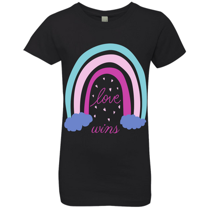 Rainbow Message Shirt Smile Good Vibes Only Love Wins Dream Big | Girls' Princess T-Shirt |