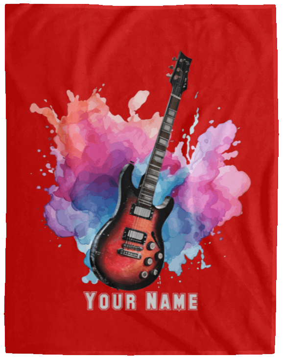 Personalized Electric Guitar Blanket