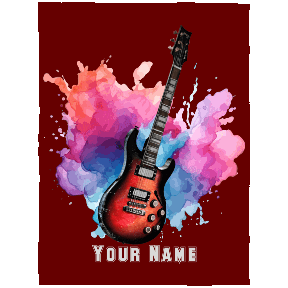 Personalized Electric Guitar Blanket