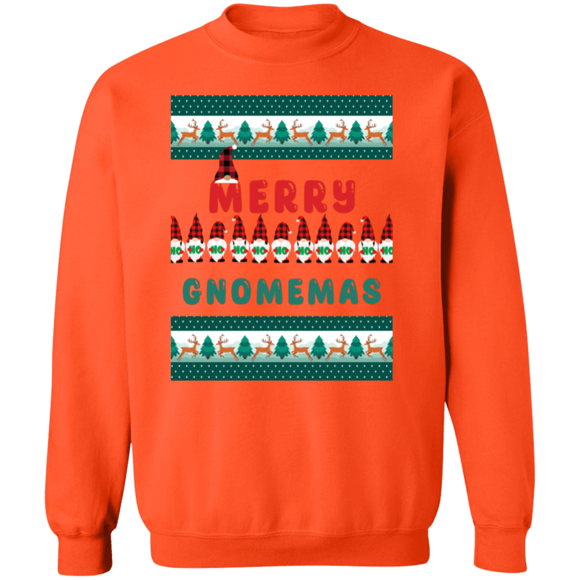 Merry Gnomemas Crewneck Pullover Sweatshirt | Ugly Christmas Sweater | Men, Pullover, Sweatshirts