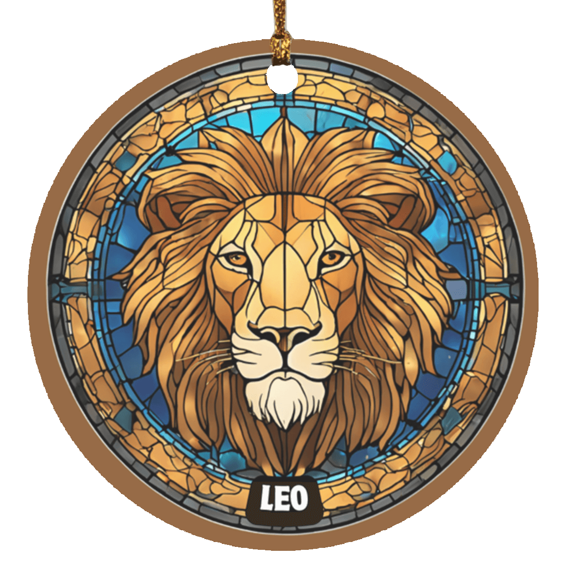 Zodiac Sign Stained Glass Design Ornament