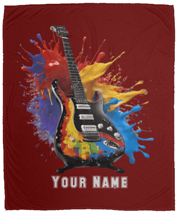 Personalized Electric Guitar Blanket