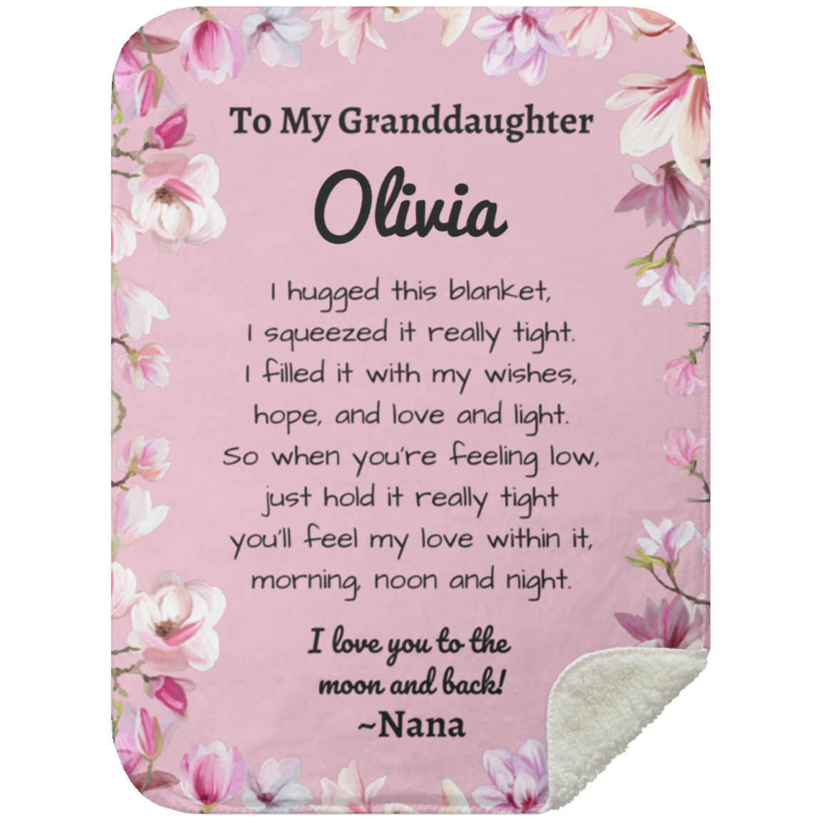 To My Granddaughter Personalized Sherpa Blanket |