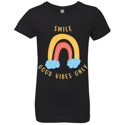 Rainbow Message Shirt Smile Good Vibes Only Love Wins Dream Big | Girls' Princess T-Shirt |