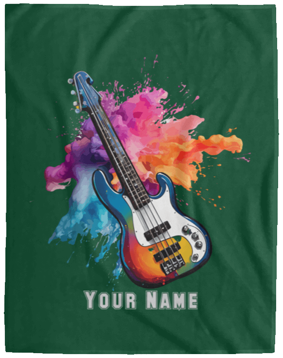 Personalized Bass Guitar Blanket