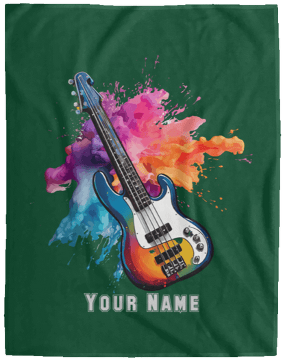 Personalized Bass Guitar Blanket