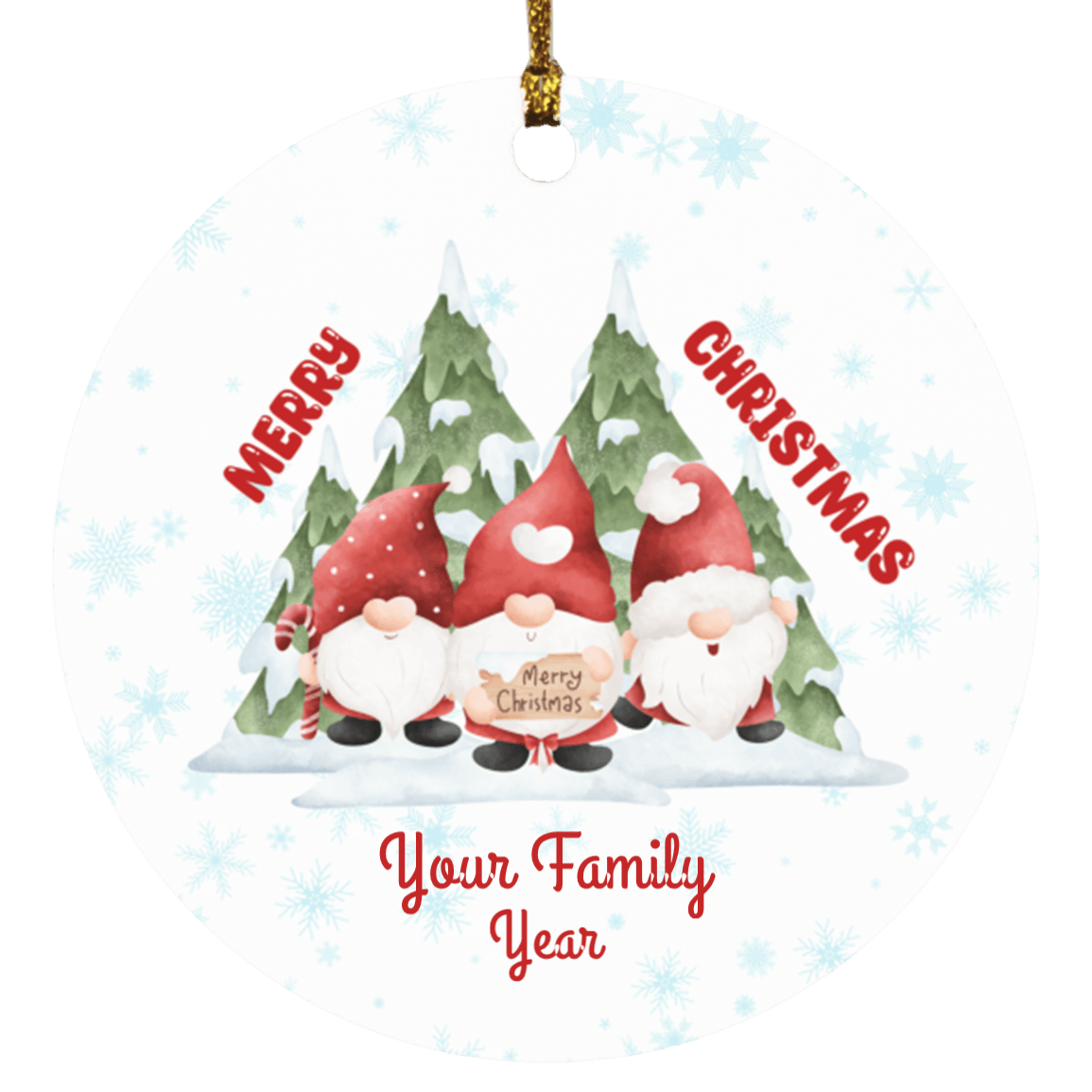 Personalized Gnomes Family Ornament