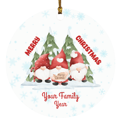 Personalized Gnomes Family Ornament