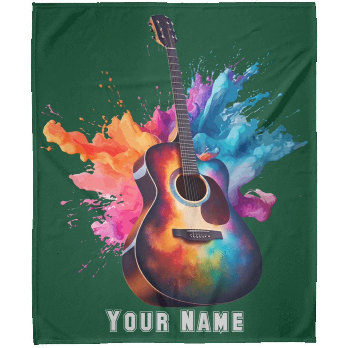 Personalized Acoustic Guitar Blanket