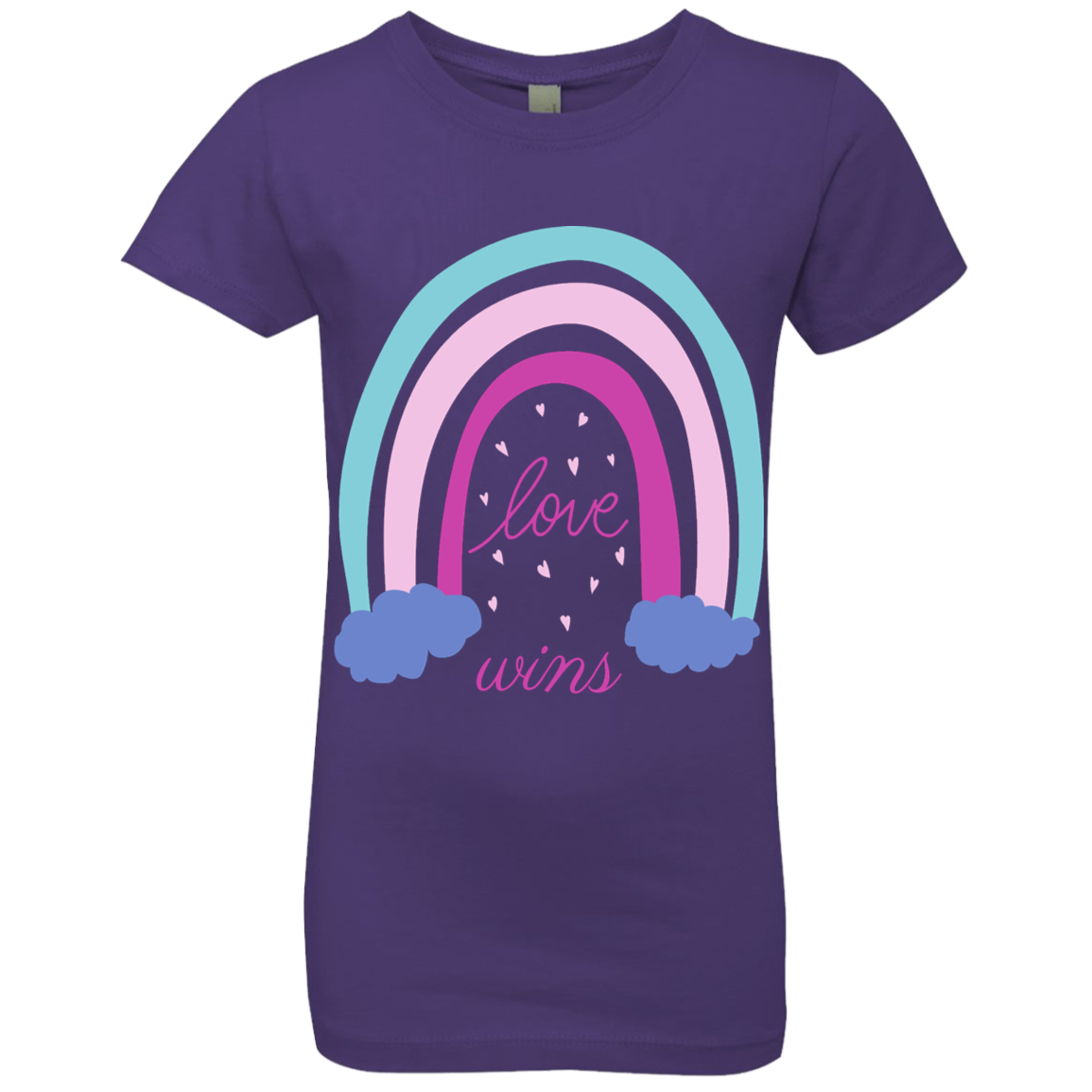 Rainbow Message Shirt Smile Good Vibes Only Love Wins Dream Big | Girls' Princess T-Shirt |