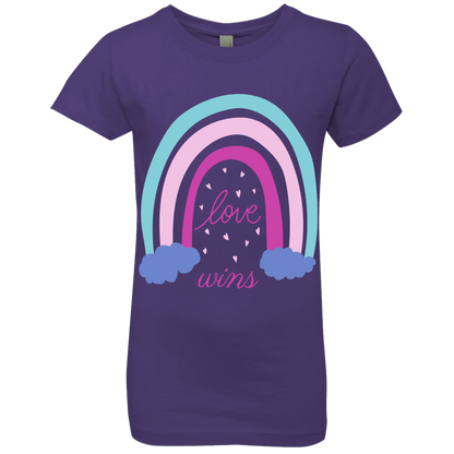 Rainbow Message Shirt Smile Good Vibes Only Love Wins Dream Big | Girls' Princess T-Shirt |