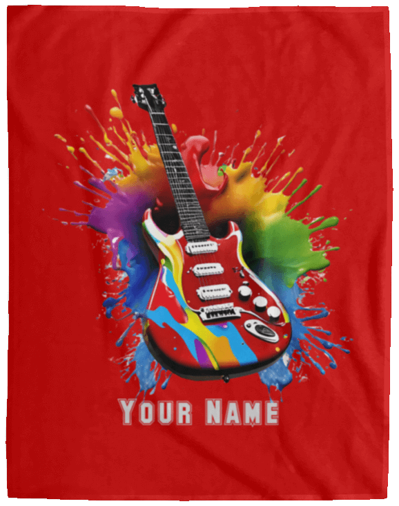 Personalized Electric Guitar Blanket