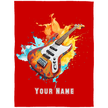 Personalized Bass Guitar Blanket