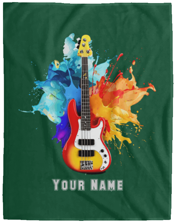 Personalized Bass Guitar Blanket