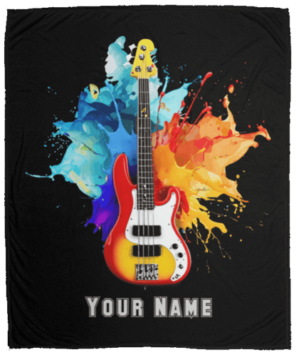 Personalized Bass Guitar Blanket