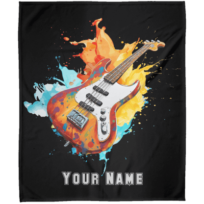 Personalized Bass Guitar Blanket