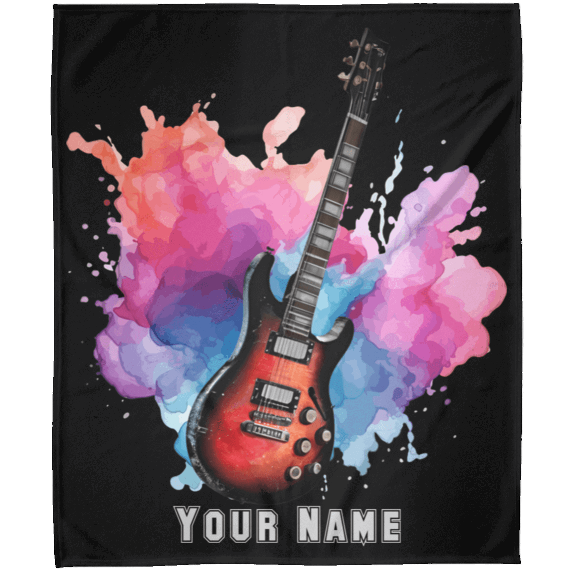 Personalized Electric Guitar Blanket