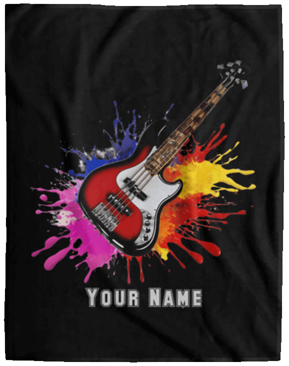 Personalized Bass Guitar Blanket