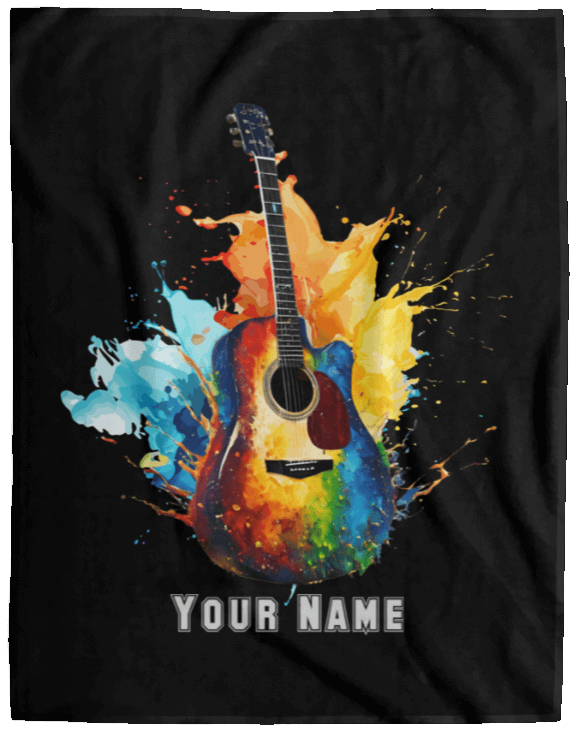 Personalized Acoustic Guitar Blanket