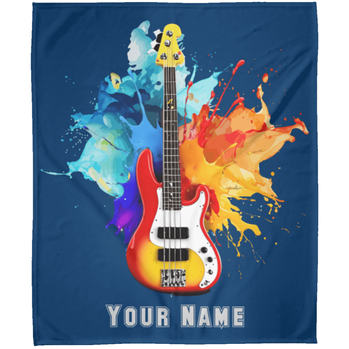 Personalized Bass Guitar Blanket