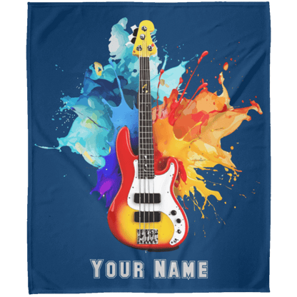 Personalized Bass Guitar Blanket