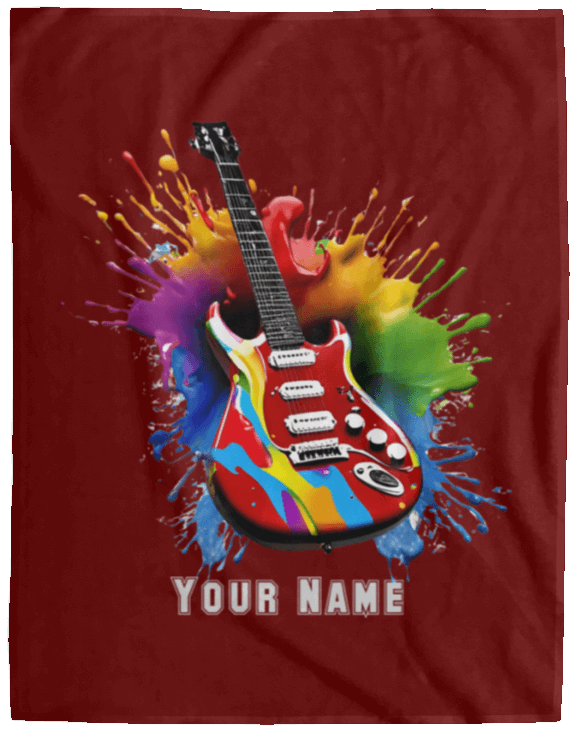 Personalized Electric Guitar Blanket