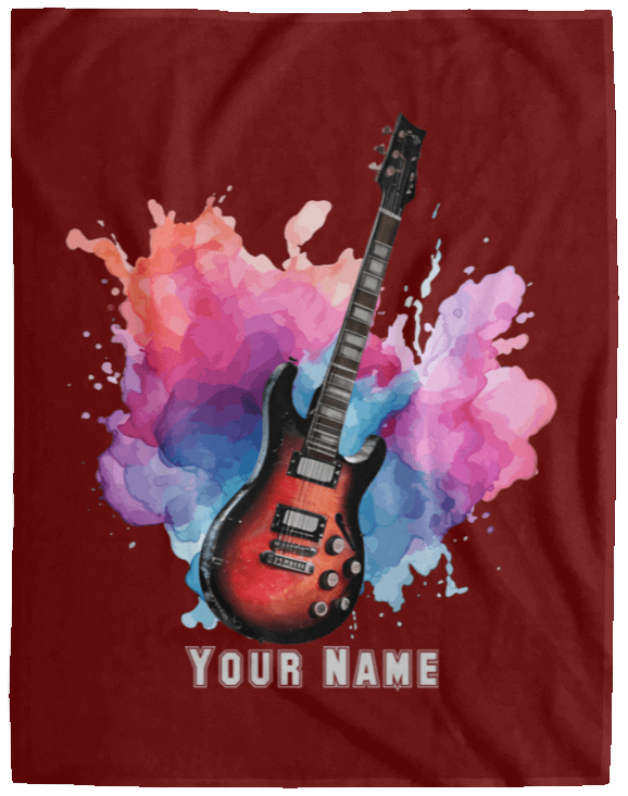 Personalized Electric Guitar Blanket