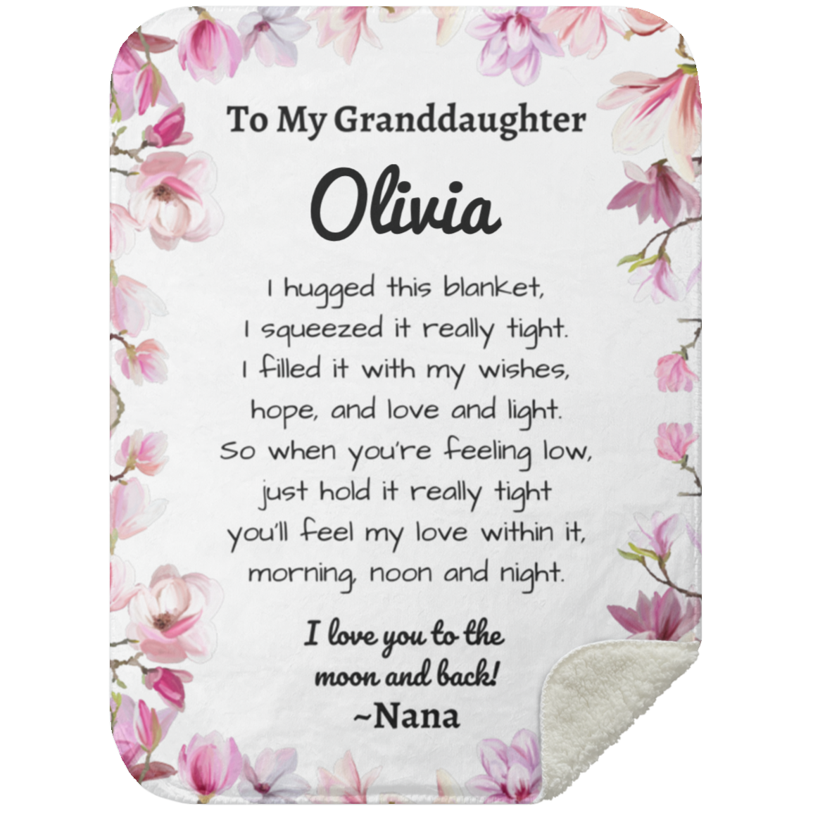 To My Granddaughter Personalized Sherpa Blanket |