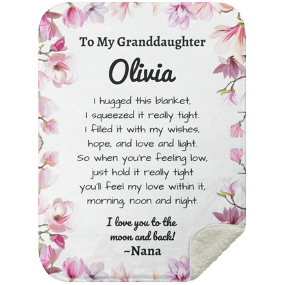 To My Granddaughter Personalized Sherpa Blanket |