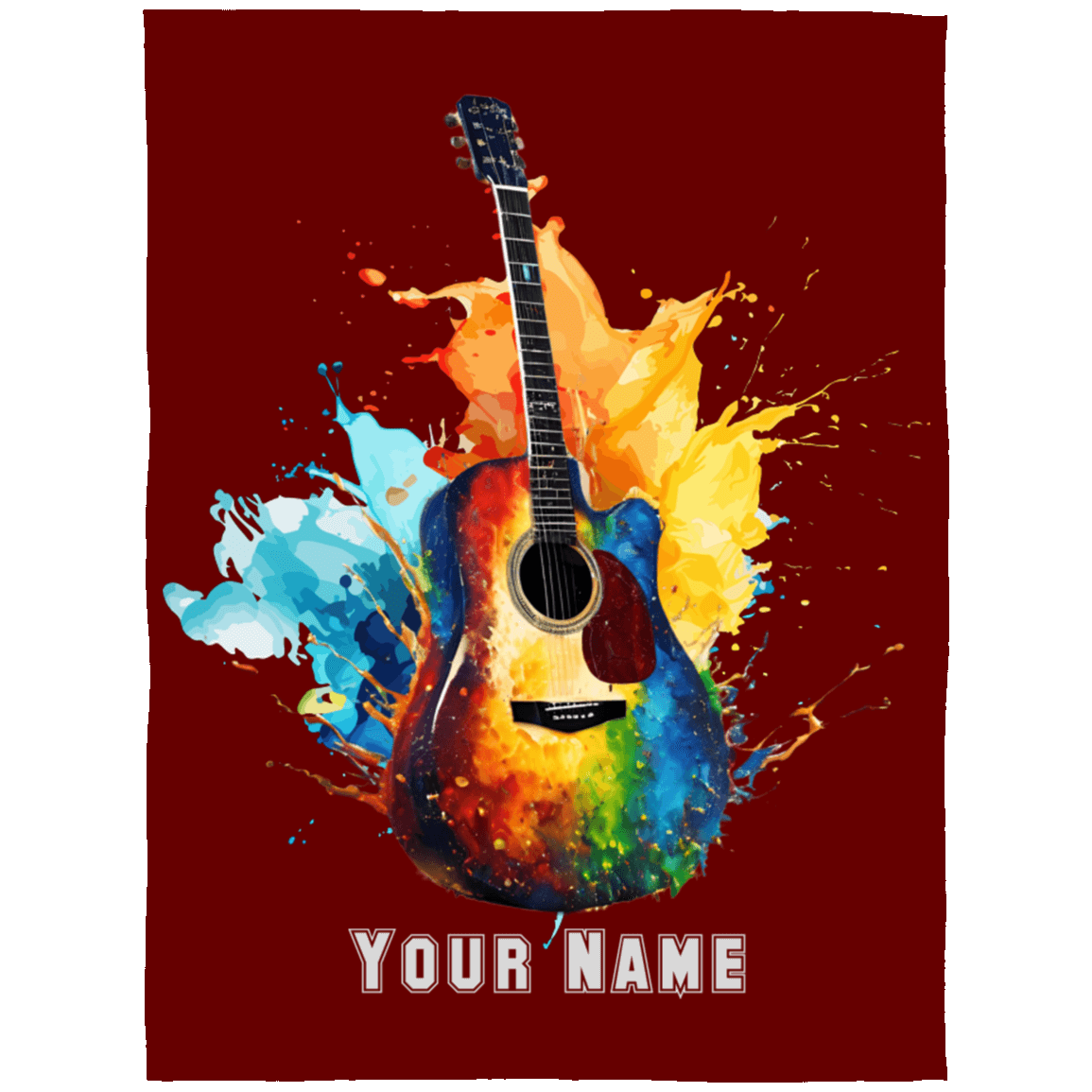 Personalized Acoustic Guitar Blanket