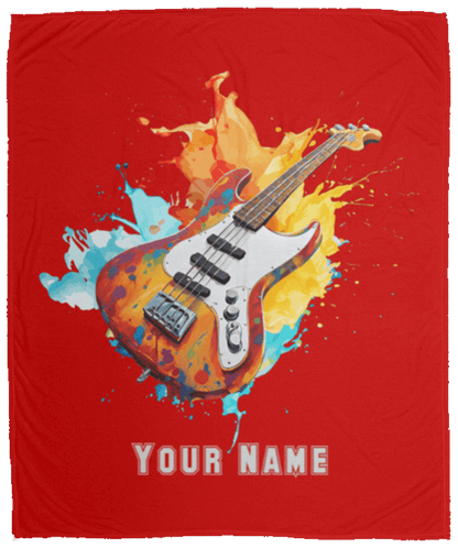 Personalized Bass Guitar Blanket