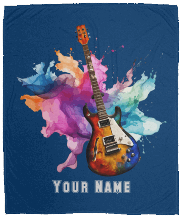 Personalized Electric Guitar Blanket